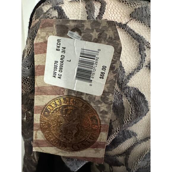 AFFLICTION Death Spade Chrome T-Shirt Blue Braided Back Tee Women’s Sz XL - NWT - Picture 4 of 5